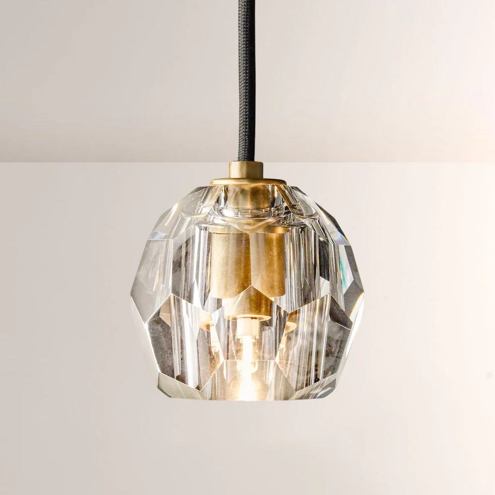 Crystal Globe Pendant Light G9 Brass Mini Ceiling Hanging Lamp - Image 4