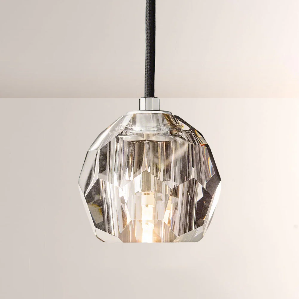 Crystal Globe Pendant Light G9 Brass Mini Ceiling Hanging Lamp - Image 5