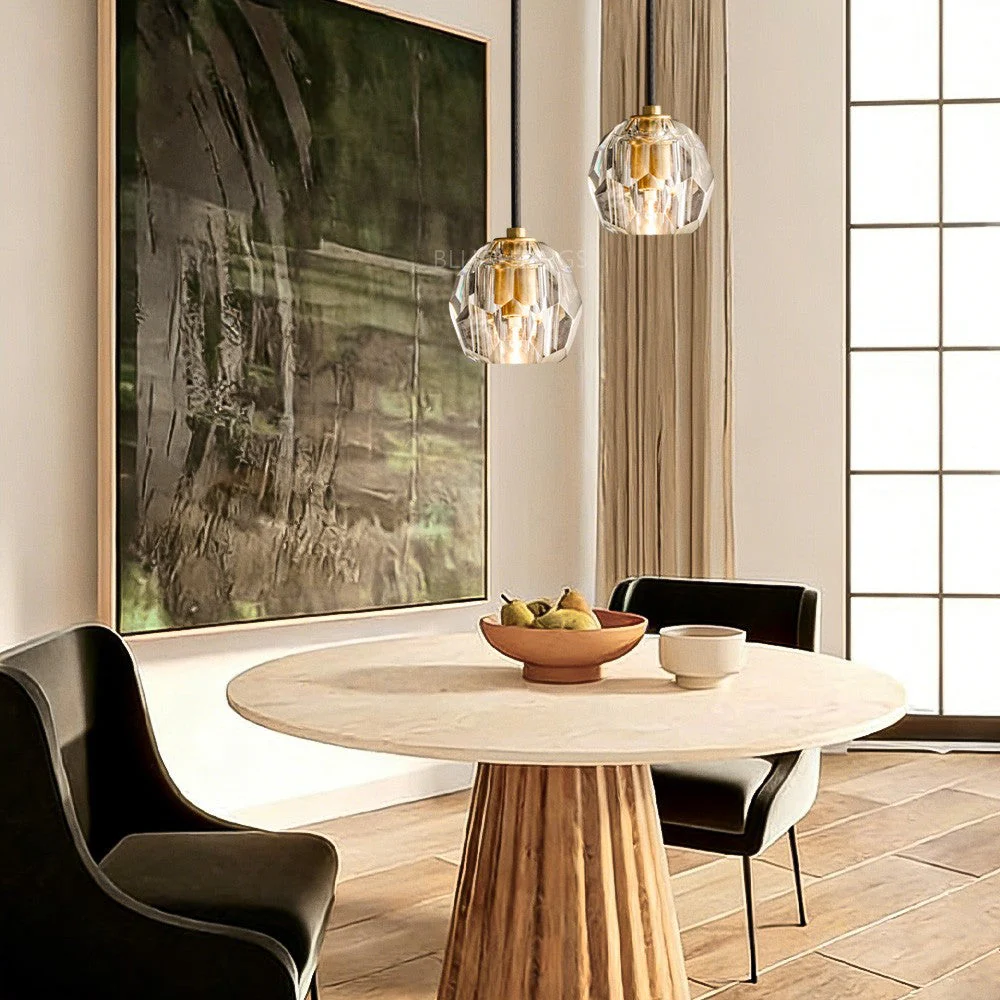 Crystal Globe Pendant Light G9 Brass Mini Ceiling Hanging Lamp - Image 6