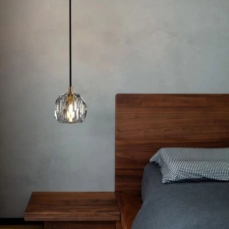 Crystal Globe Pendant Light G9 Brass Mini Ceiling Hanging Lamp - Image 8