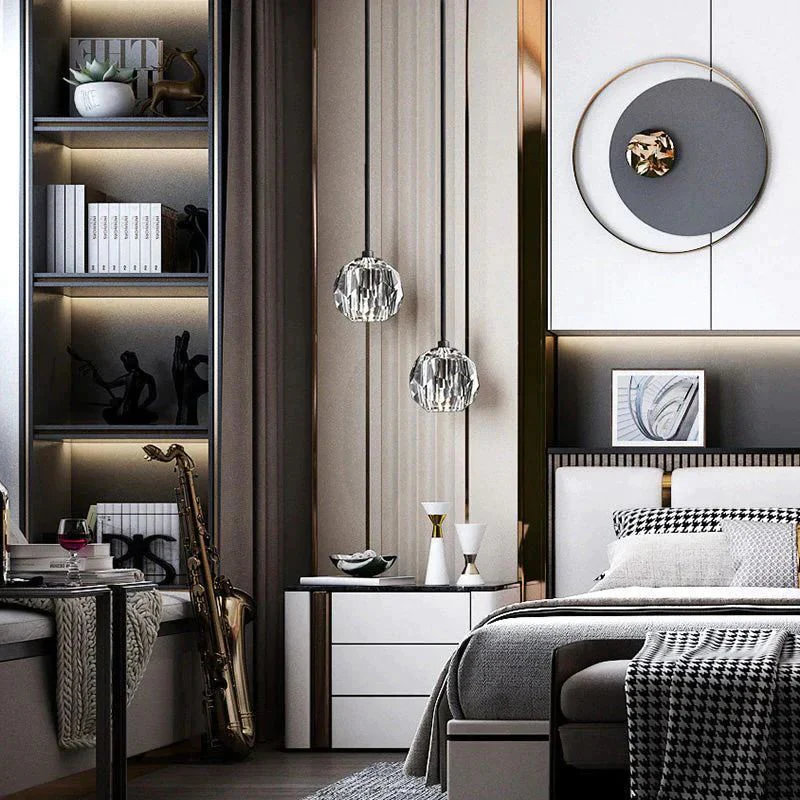 Crystal Globe Pendant Light G9 Brass Mini Ceiling Hanging Lamp - Image 9