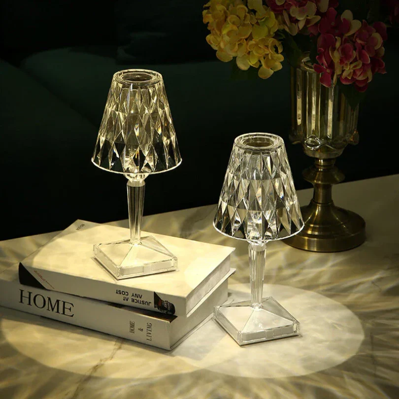 Crystal Table Lamp Luxury Bedside Nightstand Glam Lighting Decor - Image 10