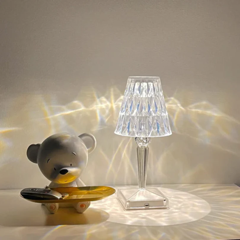 Crystal Table Lamp Luxury Bedside Nightstand Glam Lighting Decor - Image 17