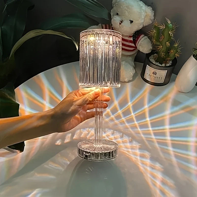 Crystal Touch Control Bedside Lamp – Dimmable USB LED Light with Rechargeable Battery - Image 2