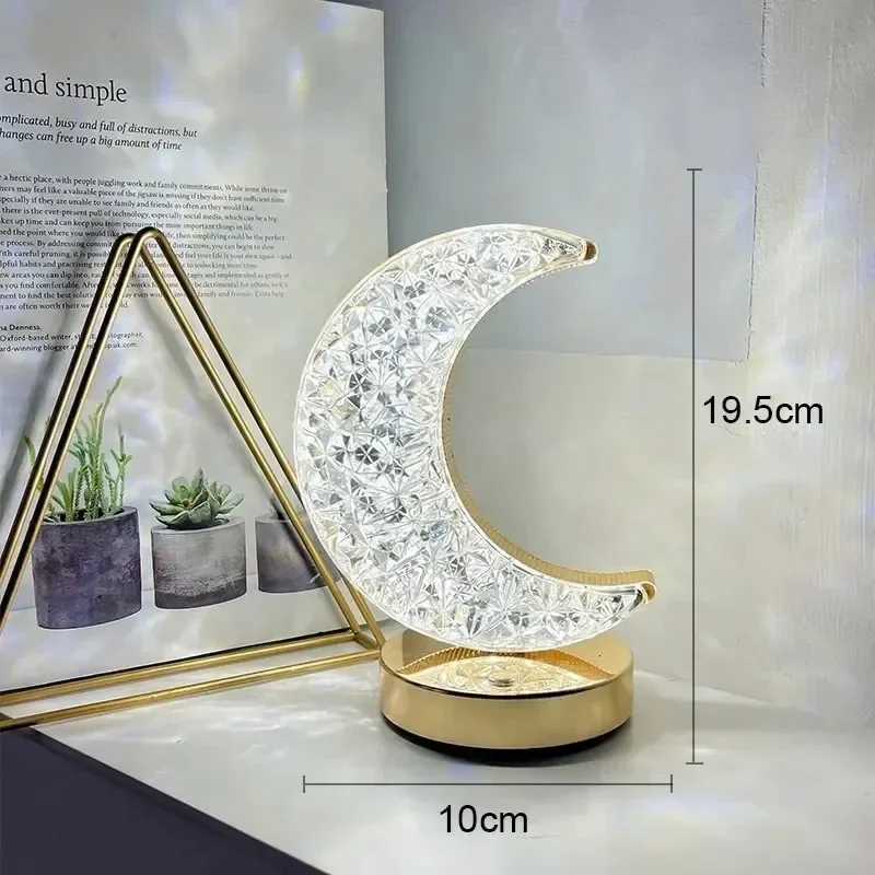 Crystal Touch LED Night Light – USB Dimmable Moon Lamp for Bedroom & Girls Room - Image 7