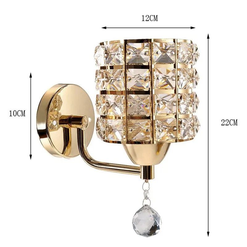 Crystal Wall Lamp – Gold/Silver Decorative Sconce Light for Bedroom & Living Room - Image 12