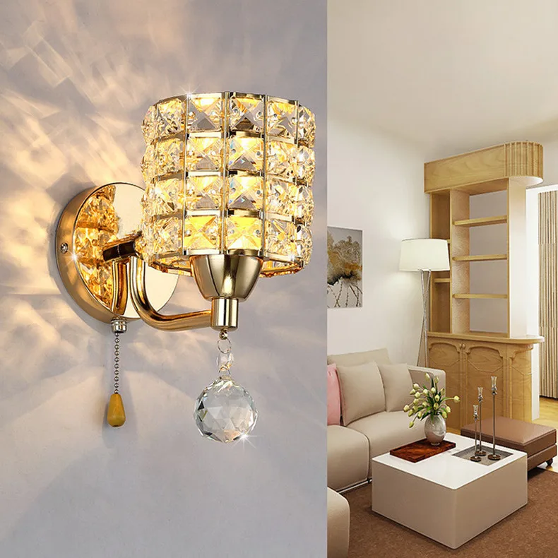 Crystal Wall Lamp – Gold/Silver Decorative Sconce Light for Bedroom & Living Room - Image 7