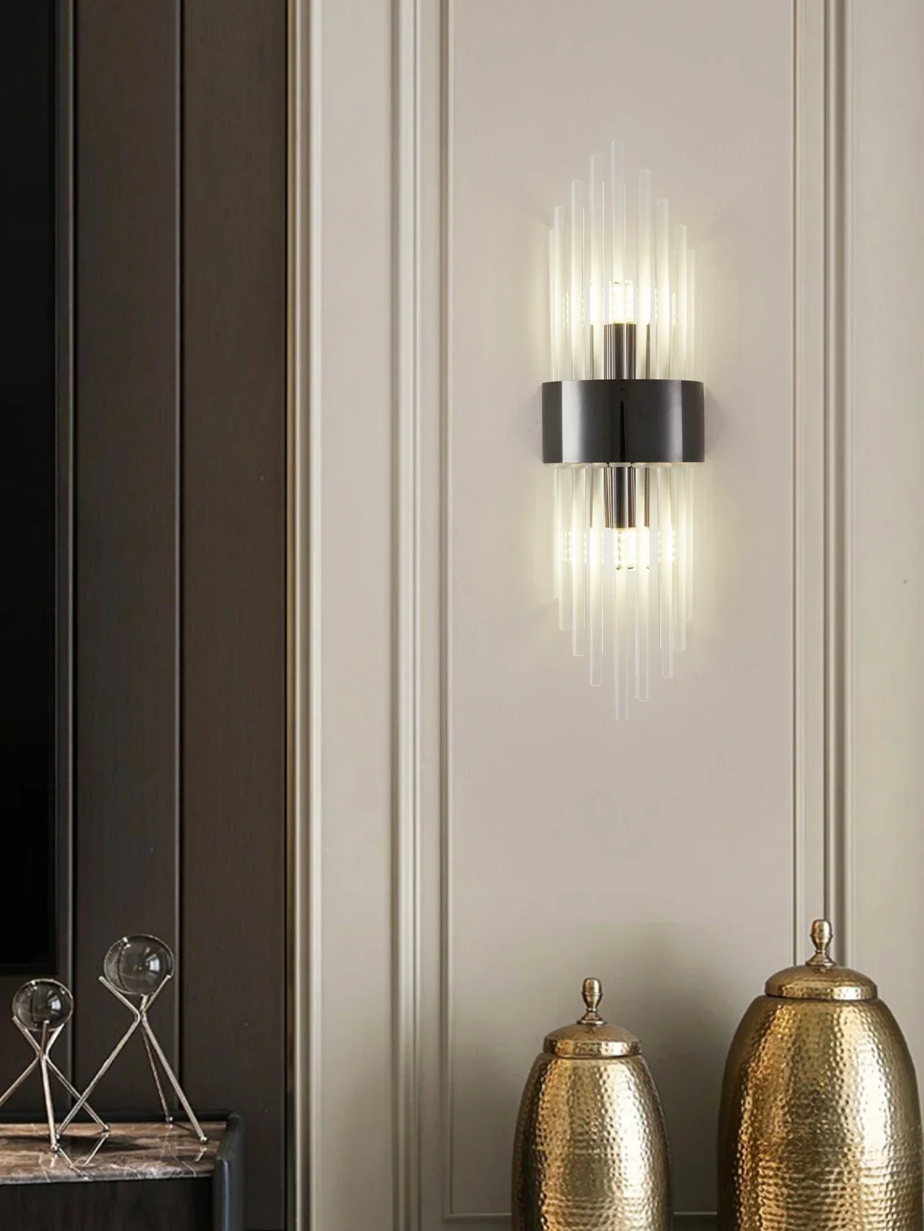 Crystal Wall Sconce G9 – Gold/Black Stainless Steel Light for Bedroom & Living Room - Image 2