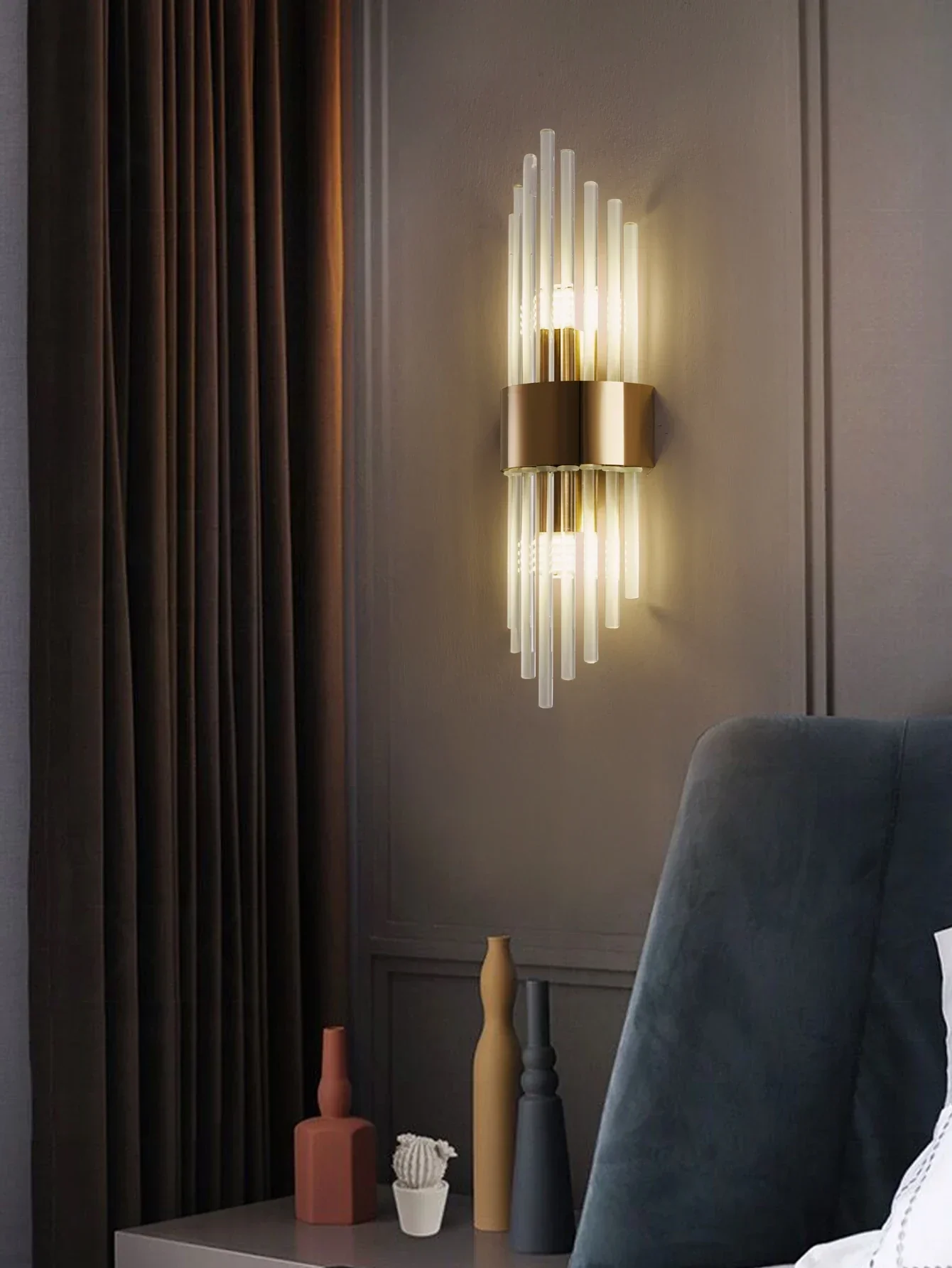Crystal Wall Sconce G9 – Gold/Black Stainless Steel Light for Bedroom & Living Room - Image 3