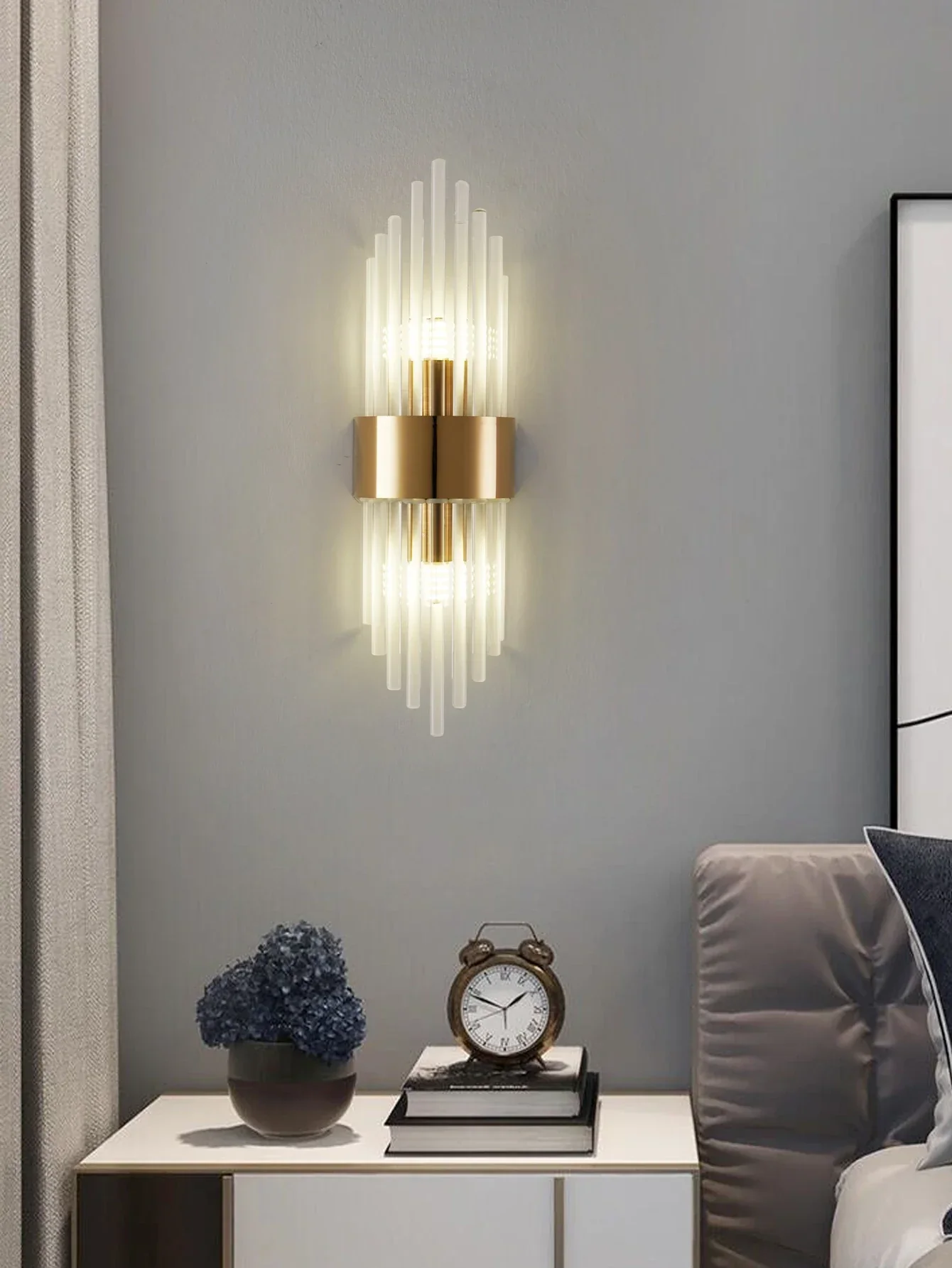 Crystal Wall Sconce G9 – Gold/Black Stainless Steel Light for Bedroom & Living Room - Image 5