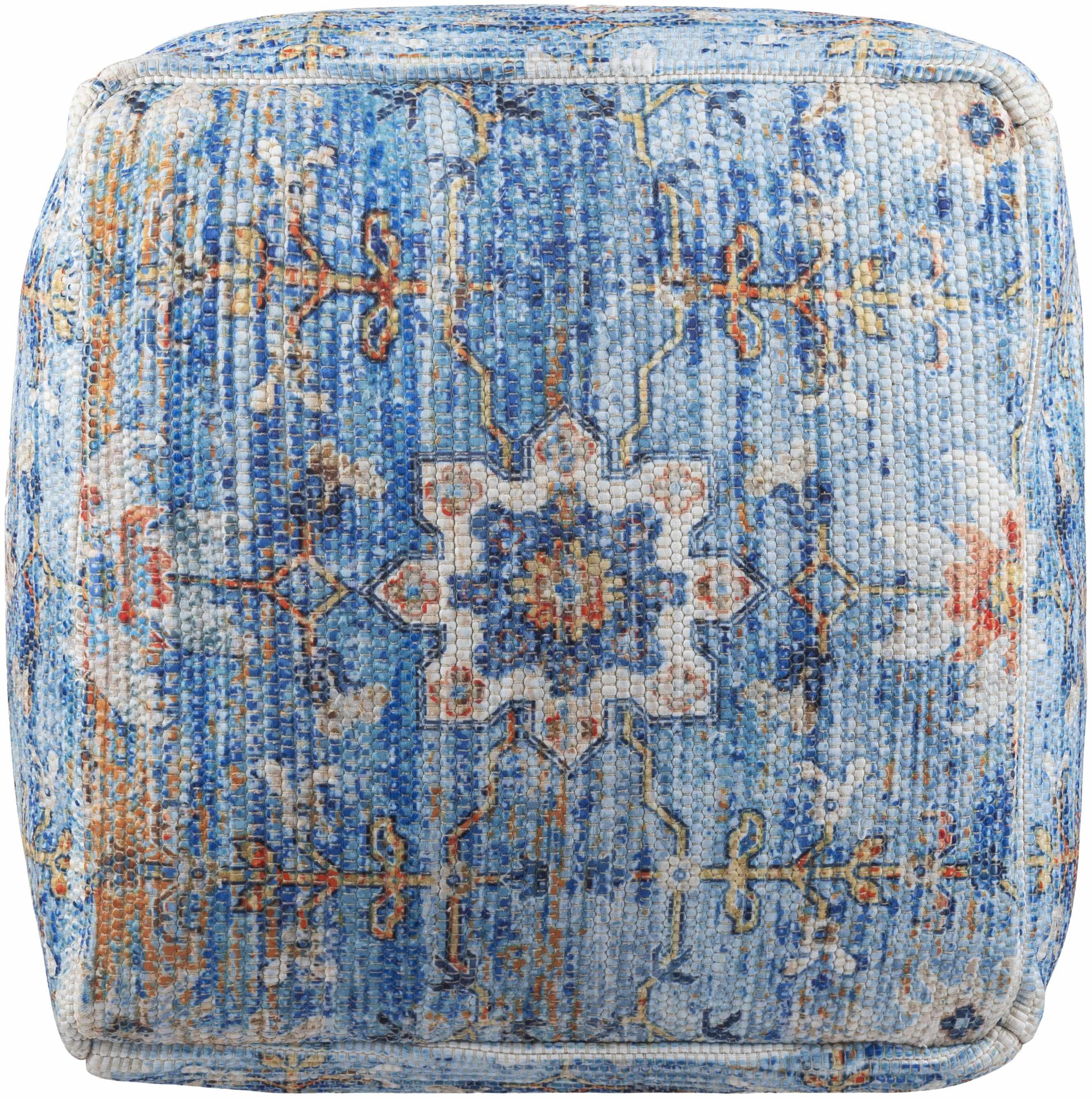 Cuddington Sky Blue Woven Pouf - Image 2