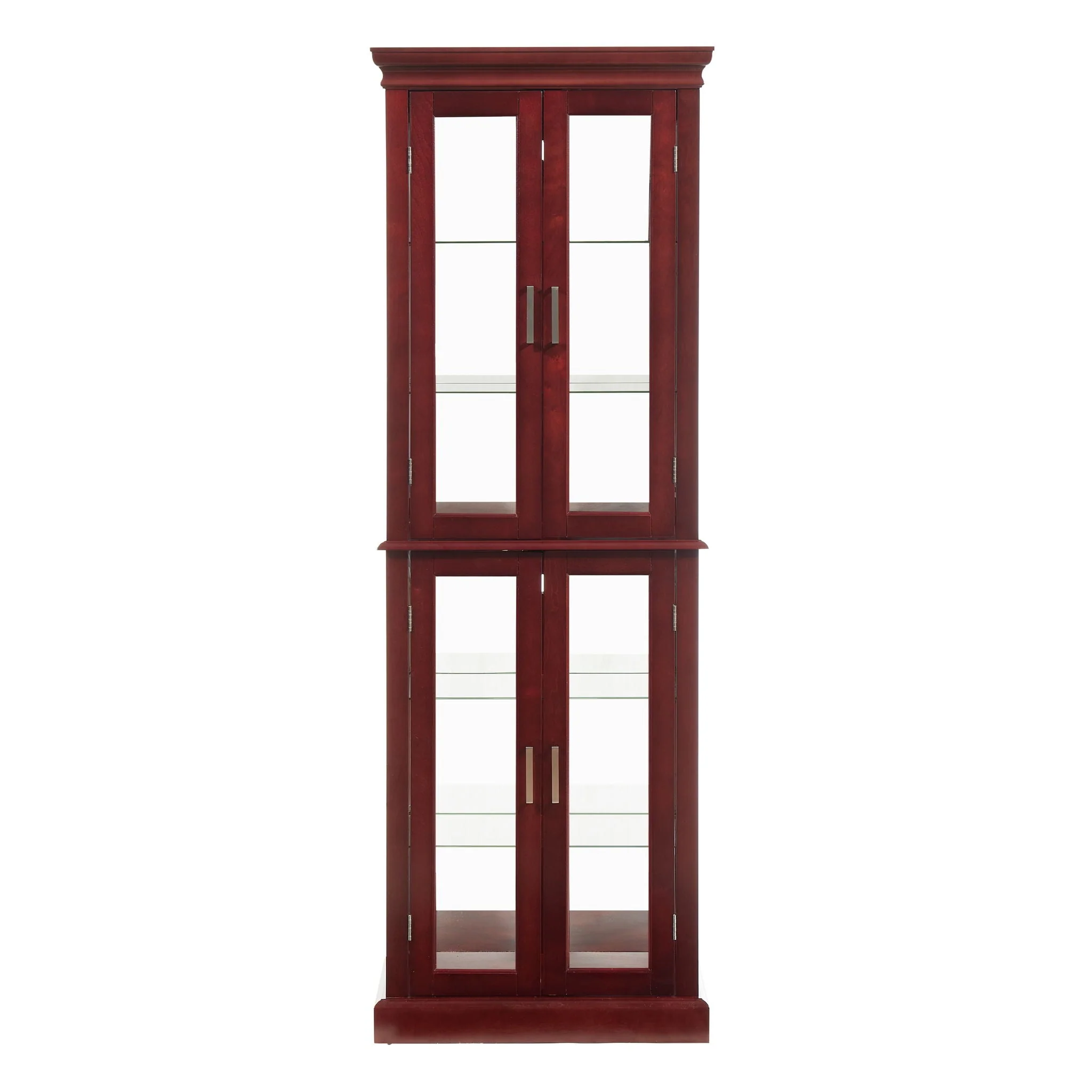 Curio Cabinet Lighted Curio Diapaly Cabinet With Adjustable Shelves And Mirrored Back Panel, Tempered Glass Doors (6 Tier), (E26 Light Bulb Not Included) - Image 2