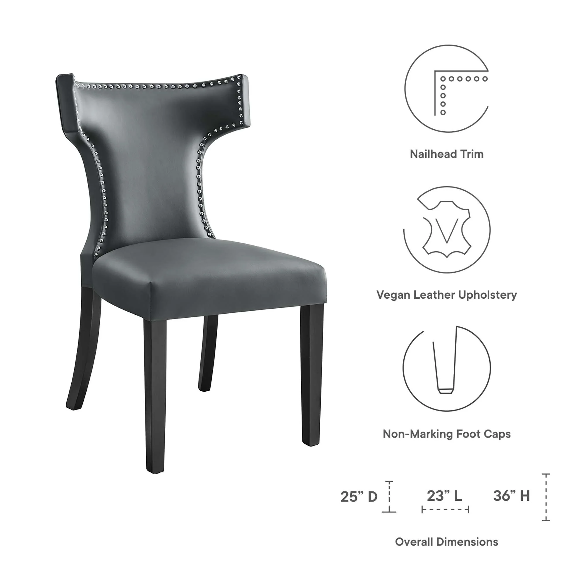 Curve Vegan Leather Dining Chair by Modway - Image 13
