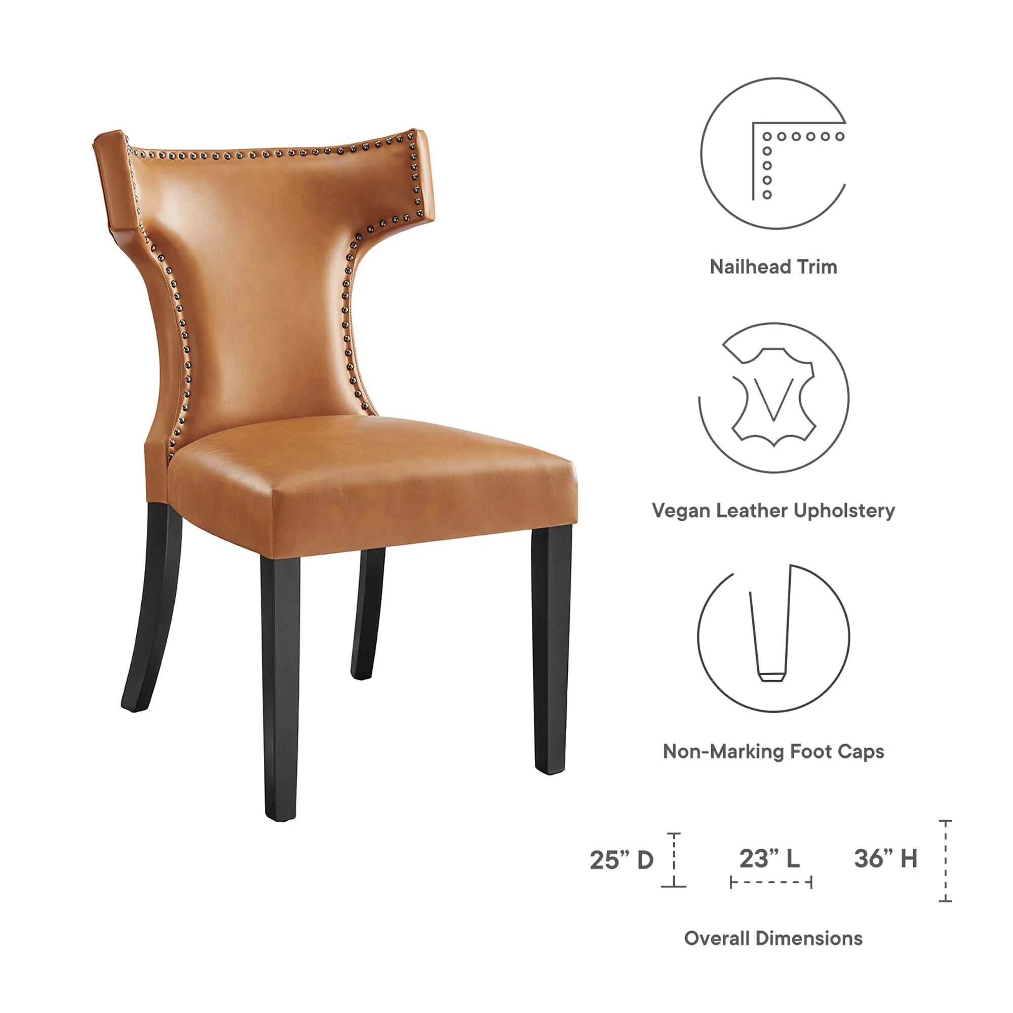 Curve Vegan Leather Dining Chair by Modway - Image 2