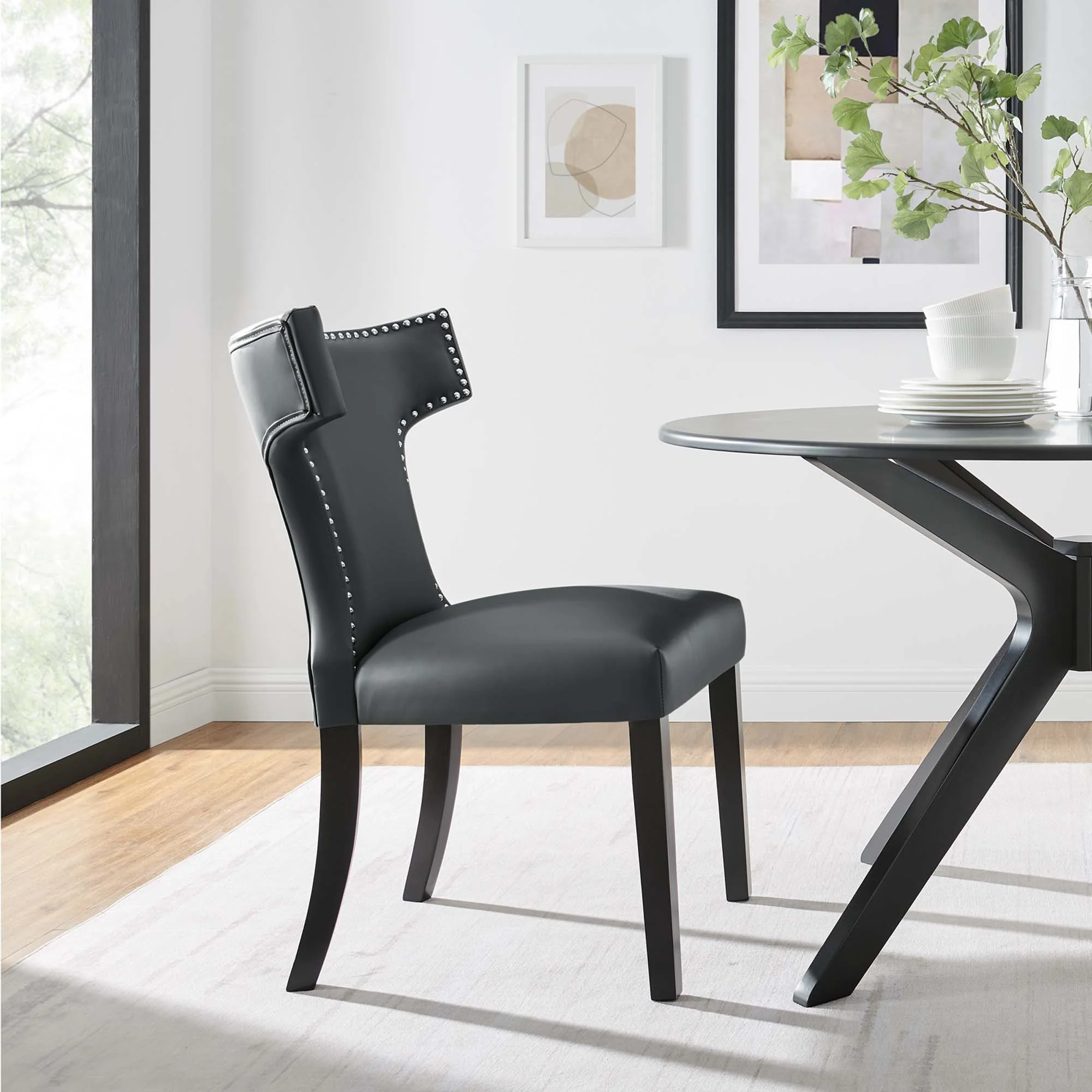 Curve Vegan Leather Dining Chair by Modway - Image 8