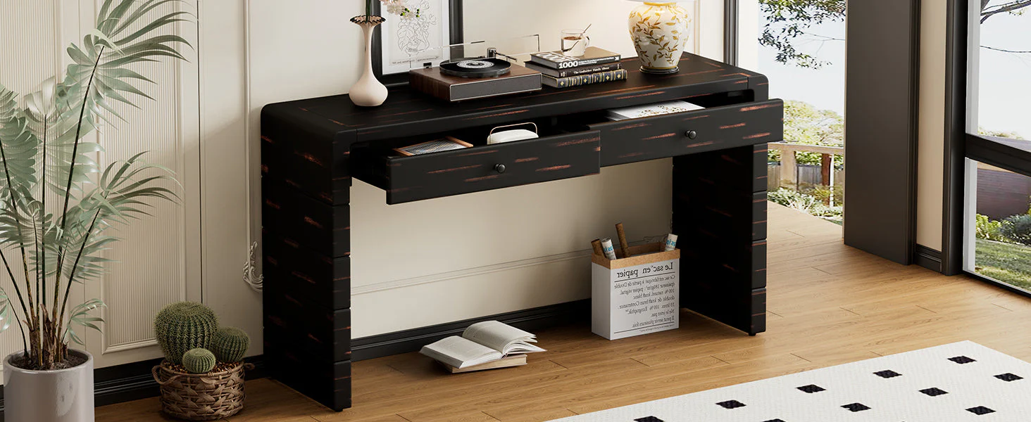 Curved Console Table with Storage - Image 18