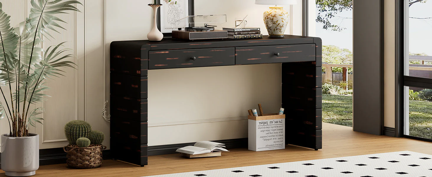 Curved Console Table with Storage - Image 20