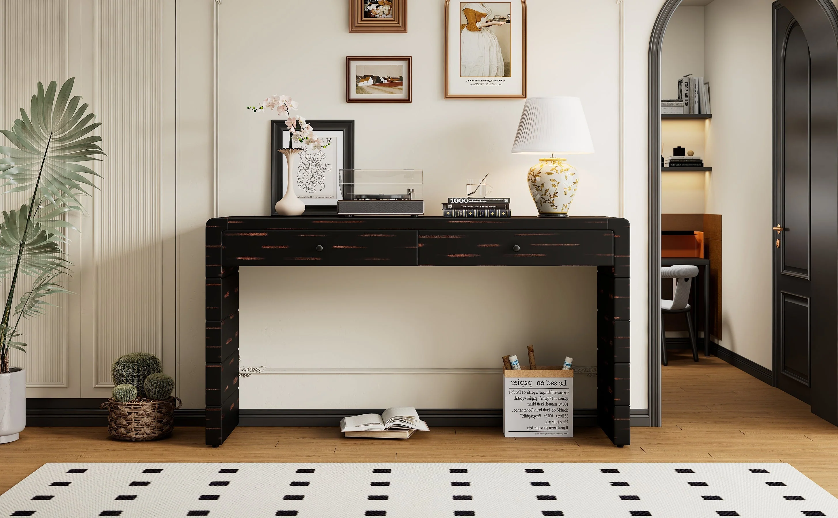 Curved Console Table with Storage - Image 21