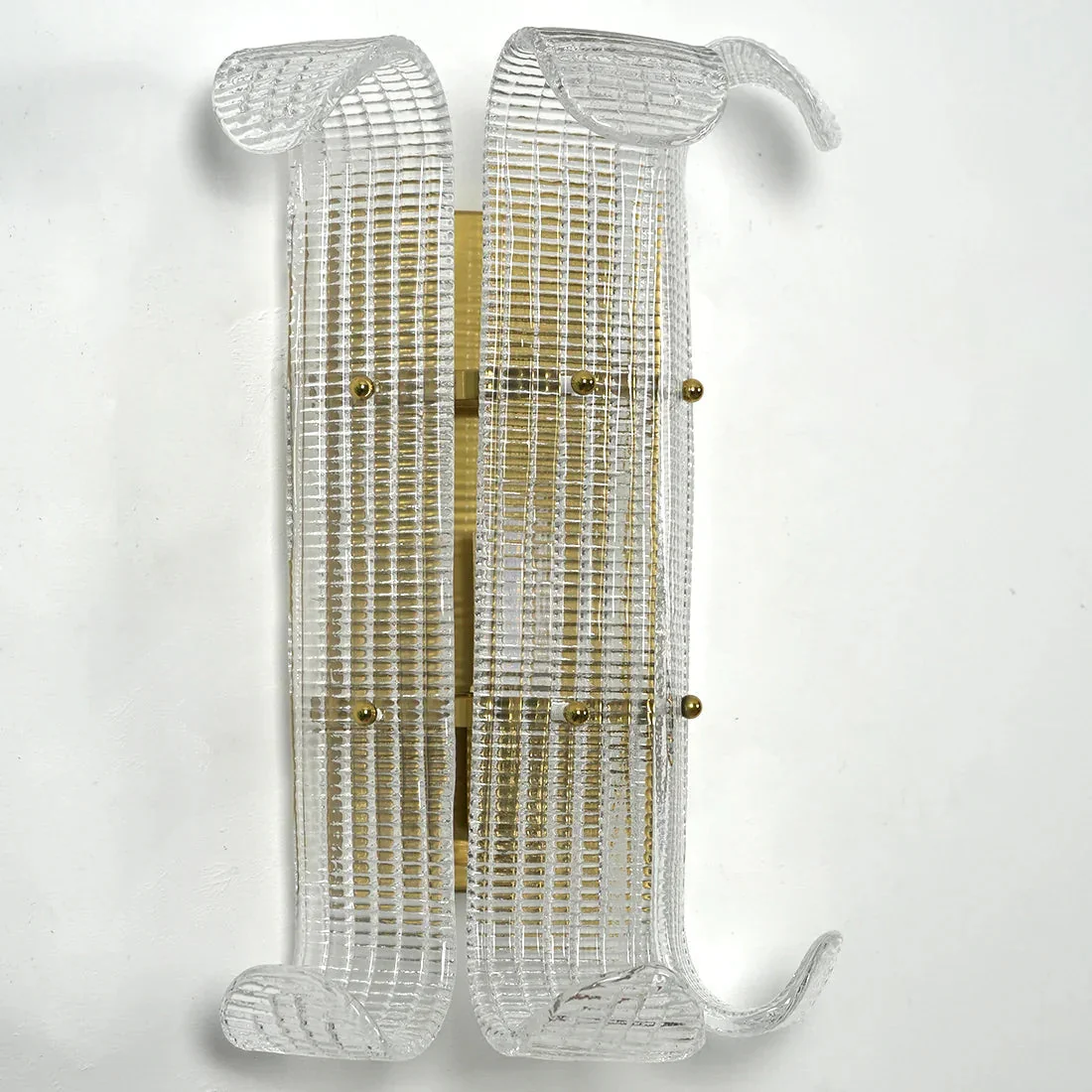 Curved Glass Drum Wall Lamp – Vintage Gold Black Grid Glass Sconce E12/E14 - Image 13