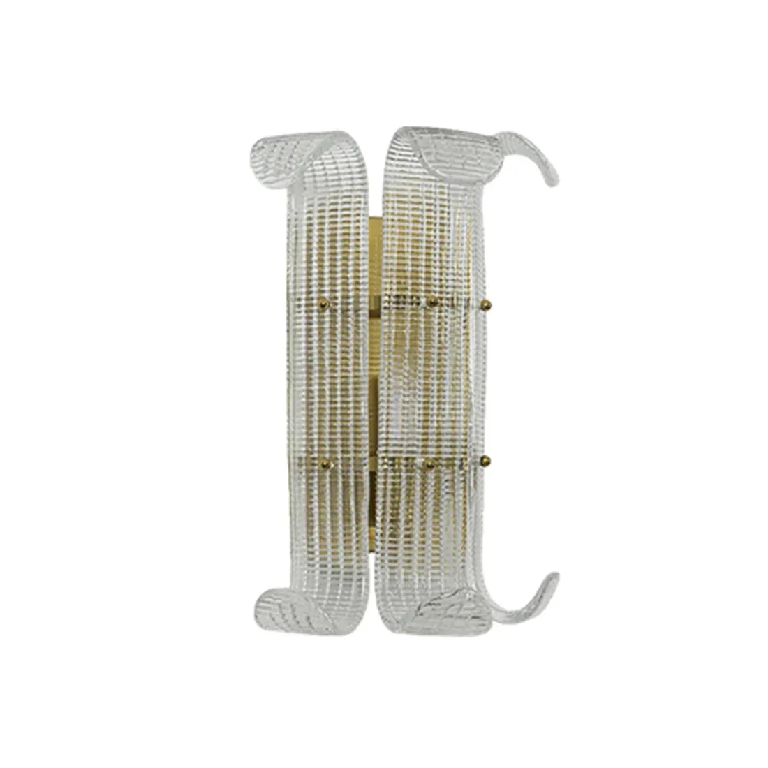 Curved Glass Drum Wall Lamp – Vintage Gold Black Grid Glass Sconce E12/E14 - Image 19