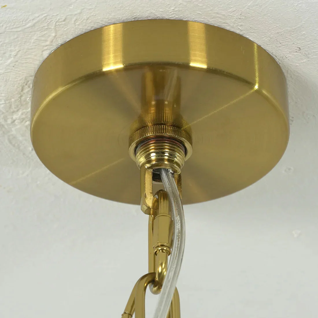Curved Ribbed Glass Drum Chandelier – Gold Slat Pendant Light E12/E14 - Image 24