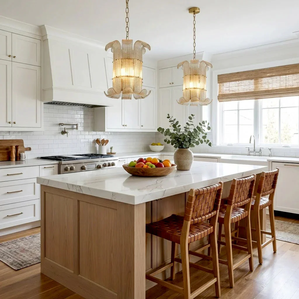Curved Ribbed Glass Drum Chandelier – Gold Slat Pendant Light E12/E14 - Image 8
