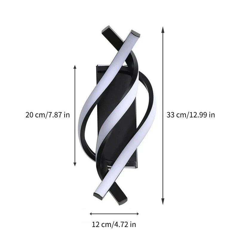Curved Spiral LED Wall Lamp – Modern Light Fixture for Bedroom, Living Room, Hall - Image 2