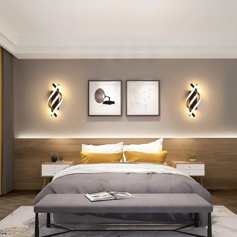 Curved Spiral LED Wall Lamp – Modern Light Fixture for Bedroom, Living Room, Hall - Image 3