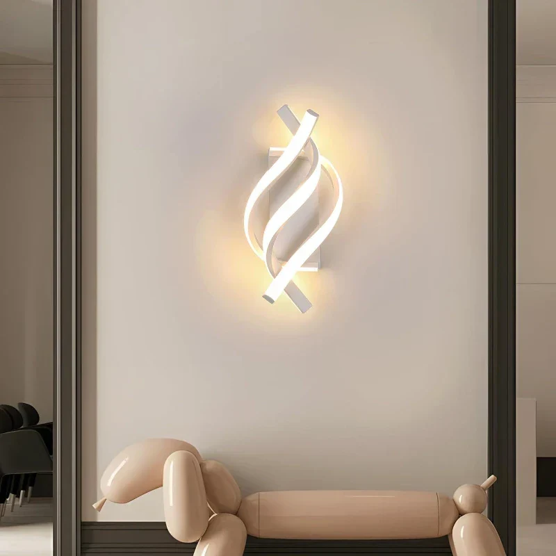 Curved Spiral LED Wall Lamp – Modern Light Fixture for Bedroom, Living Room, Hall - Image 5