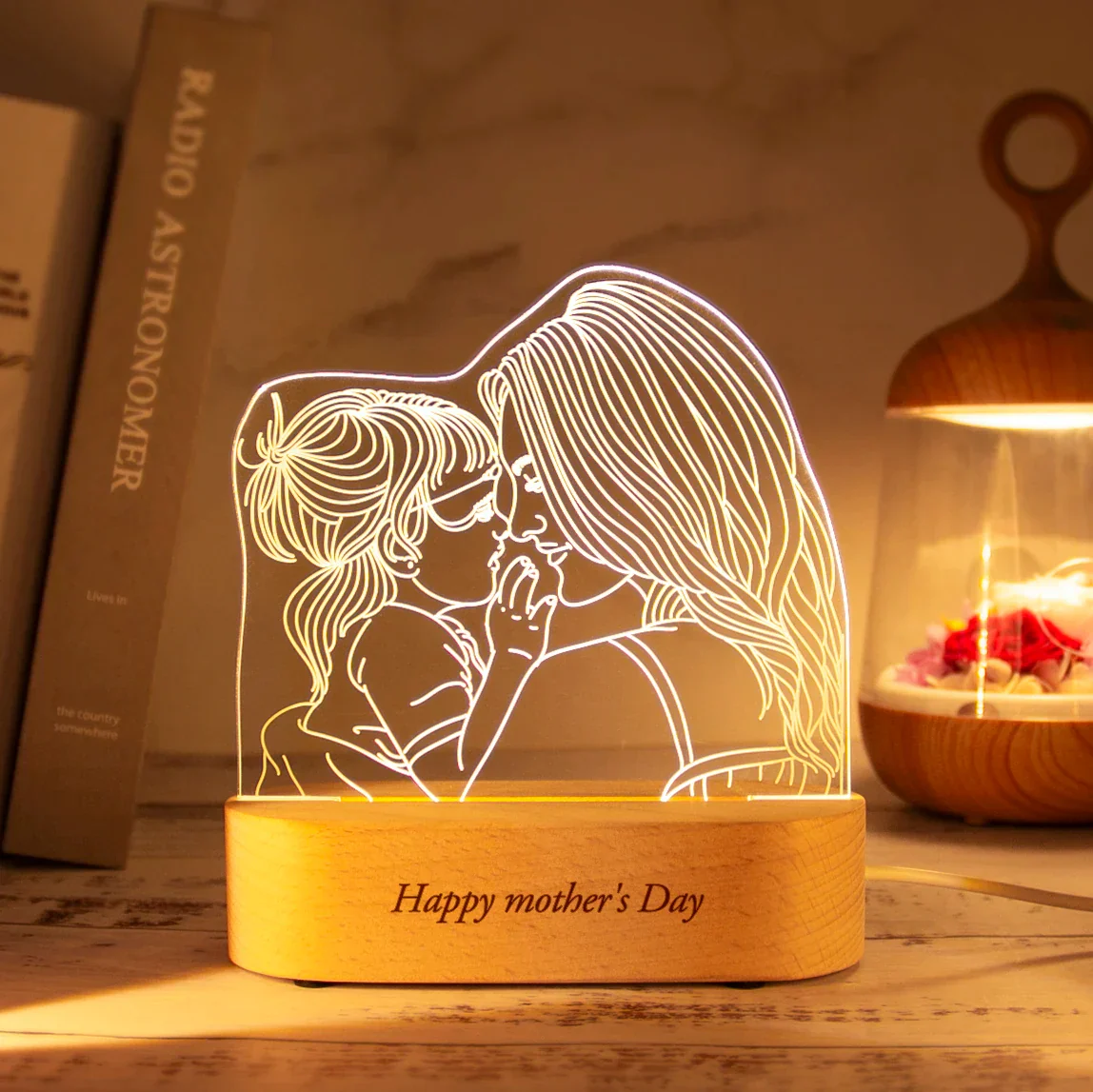 Custom 3D Photo Lamp LED Night Light Wooden Base Personalized Gift - Image 7