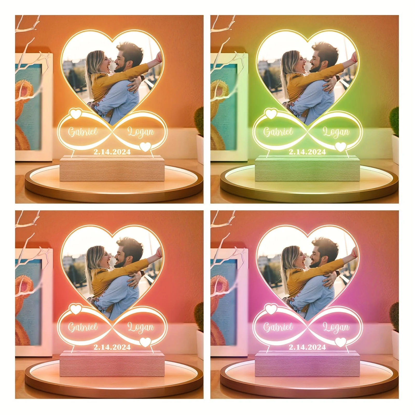 Custom LED Photo Night Light – Personalized Acrylic Picture Frame Gift for Loved Ones - Image 3