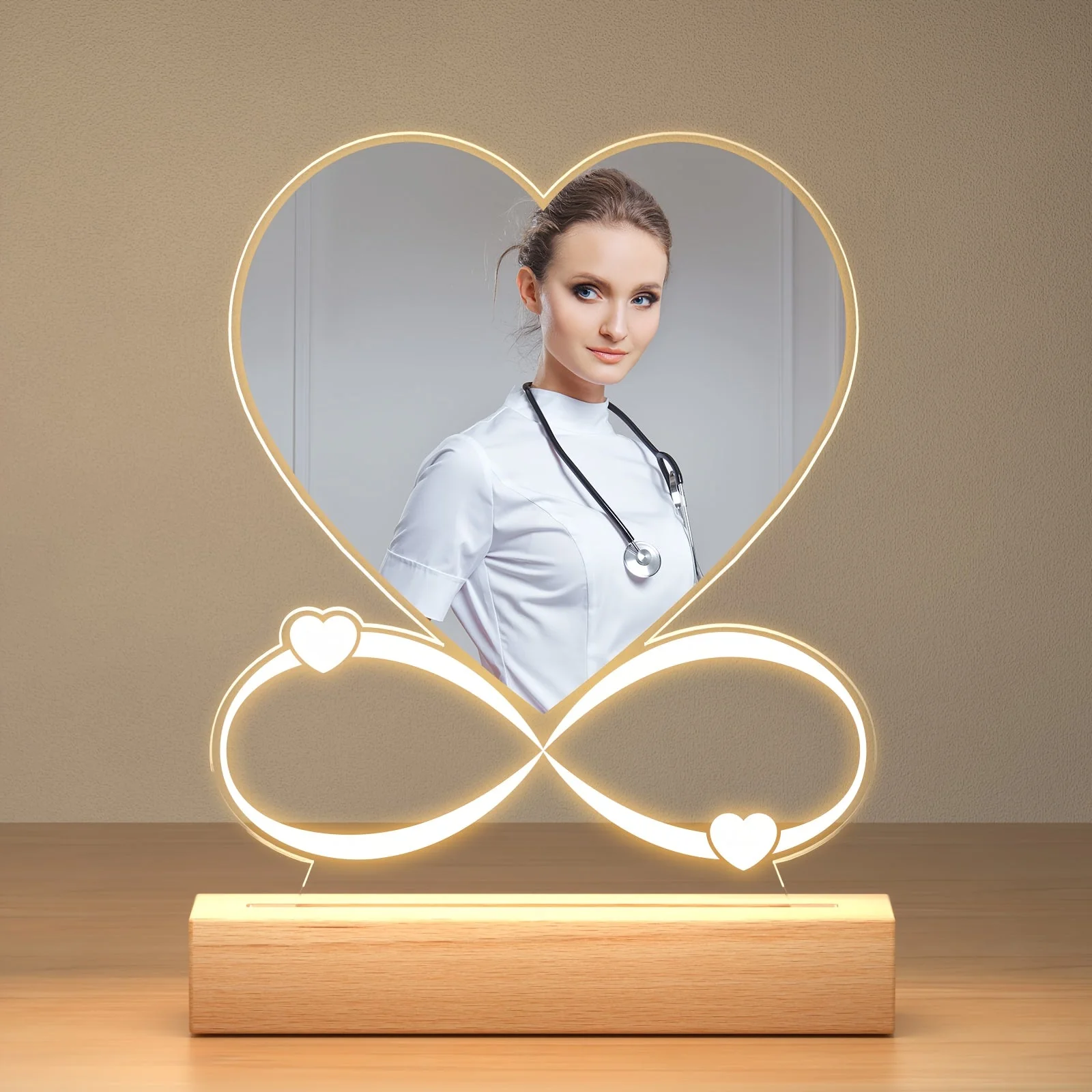 Custom LED Photo Night Light – Personalized Acrylic Picture Frame Gift for Loved Ones - Image 6