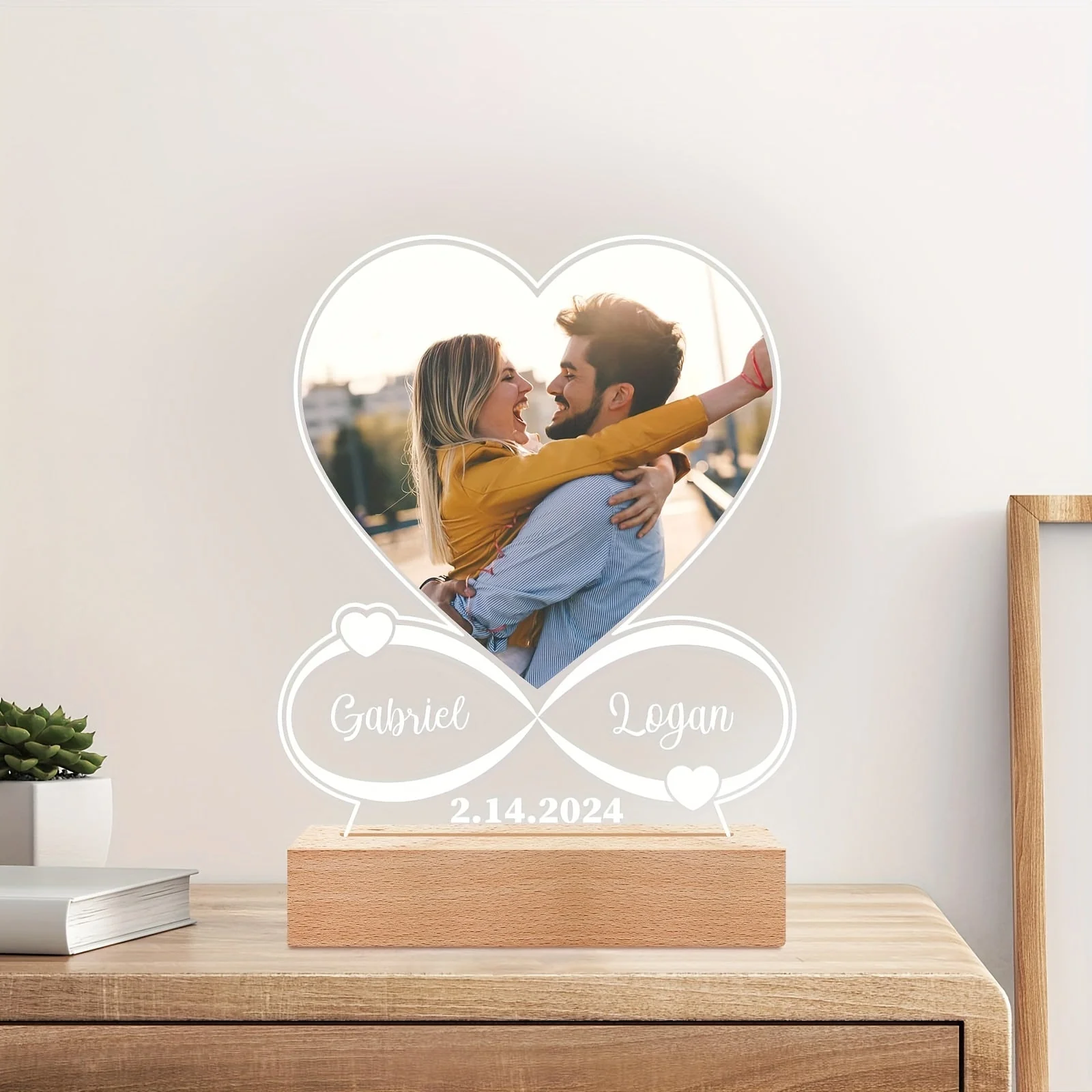 Custom LED Photo Night Light – Personalized Acrylic Picture Frame Gift for Loved Ones - Image 8
