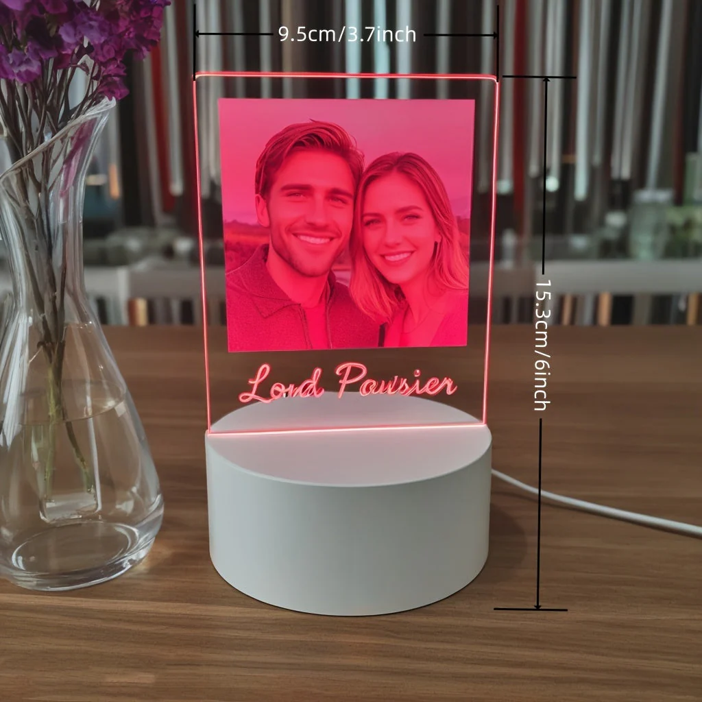 Custom Photo LED Night Light – Personalized Table Lamp Gift for Girlfriend or Women - Image 2