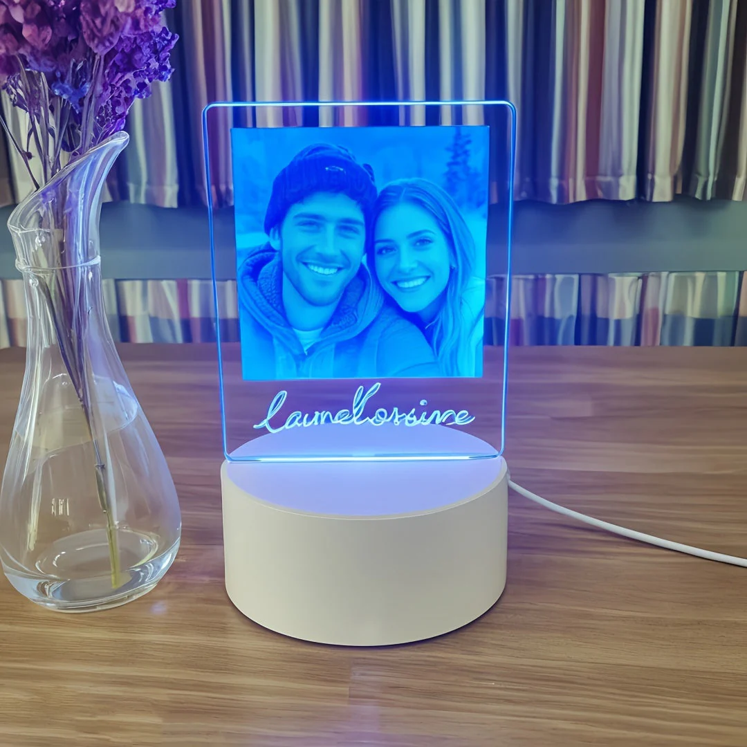 Custom Photo LED Night Light – Personalized Table Lamp Gift for Girlfriend or Women - Image 3