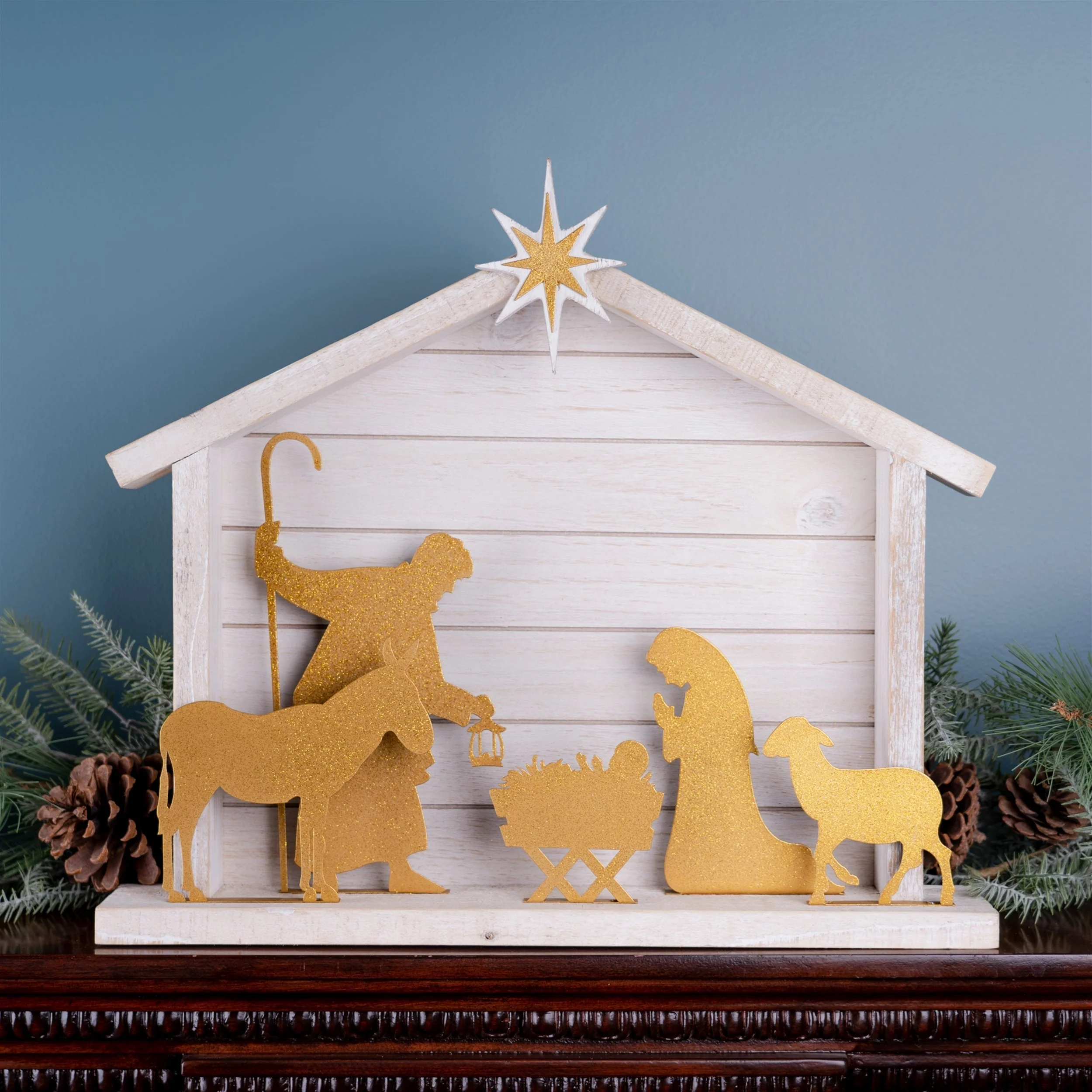 Cut Out Metal Nativity Scene 17.75"L - Image 3