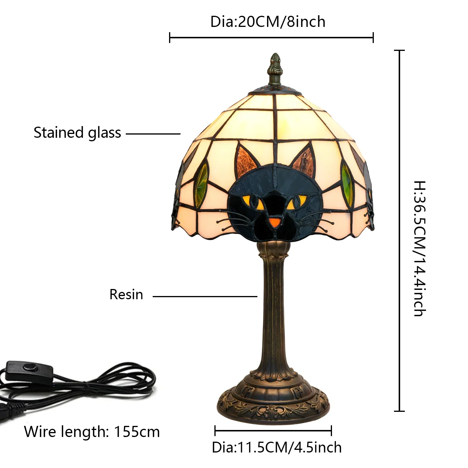 Cute Black Cat Table Lamp Night Light for Kids Bedroom Nursery Desk Decor - Image 3