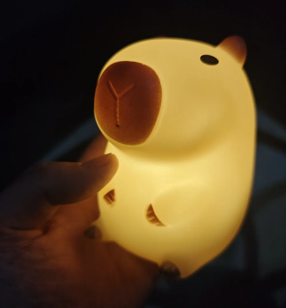 Cute Capybara Night Light Silicone LED Bedside Lamp Cartoon Sleep Decor Gift - Image 4