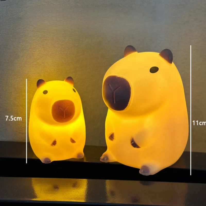 Cute Capybara Night Light Silicone LED Bedside Lamp Cartoon Sleep Decor Gift - Image 6