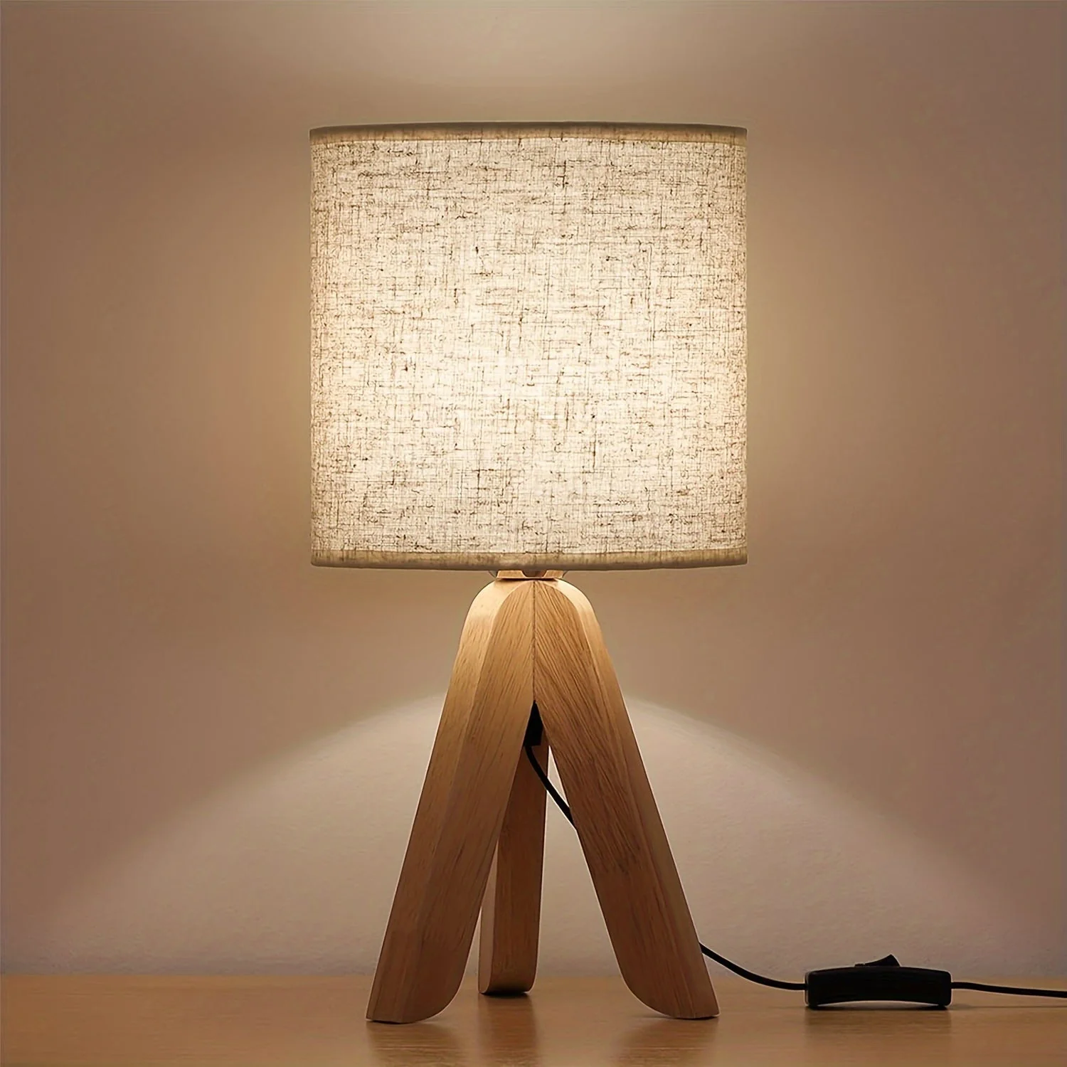 Cute Tripod Table Lamp with Fabric Shade for Desk Bedroom Dorm or Nightstand - Image 8