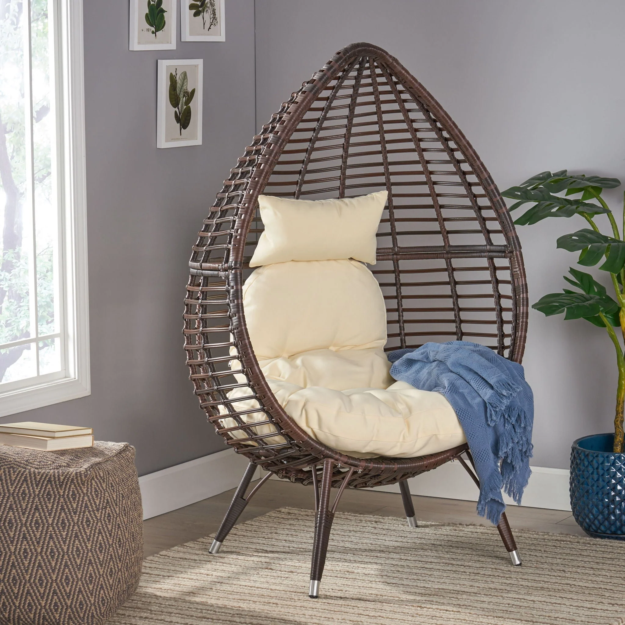 Cutter Teardrop Patio Chair With Water Resistant Cushion - Image 2