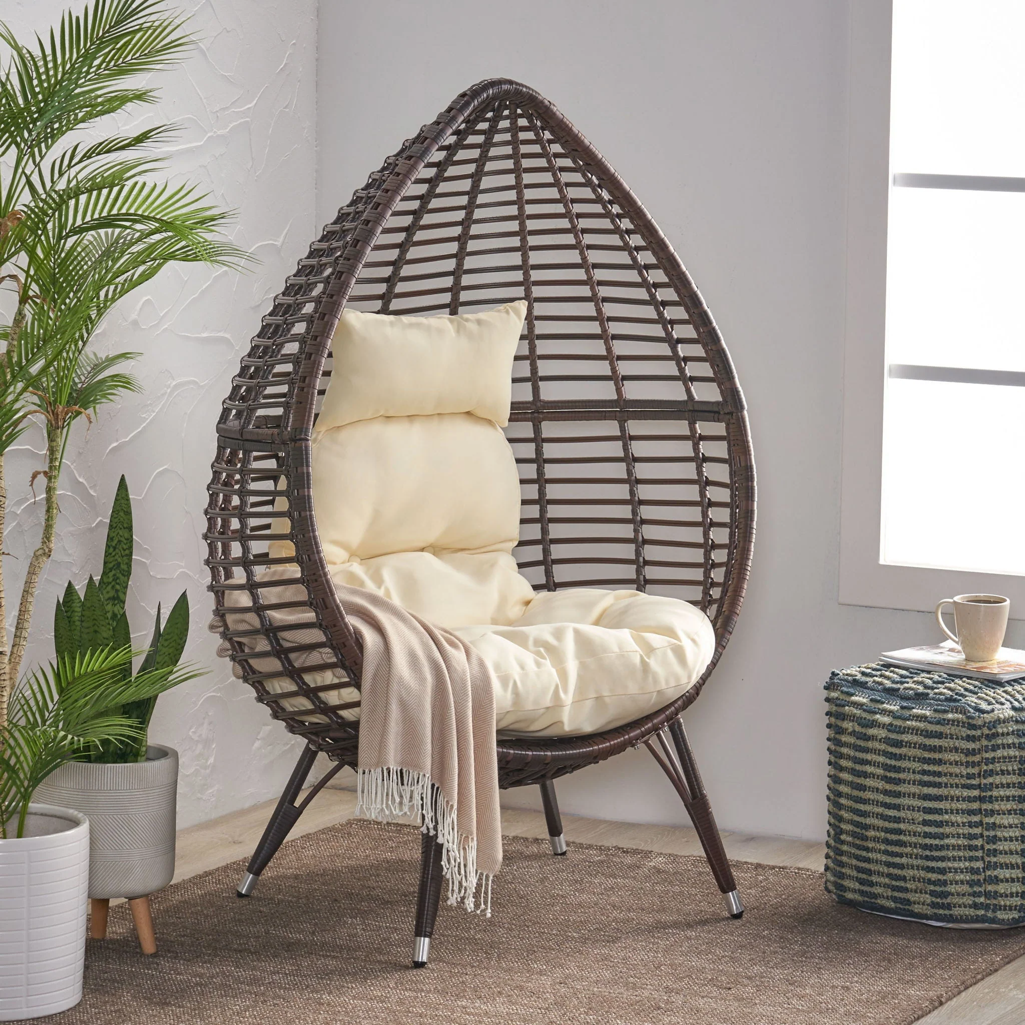 Cutter Teardrop Patio Chair With Water Resistant Cushion - Image 4