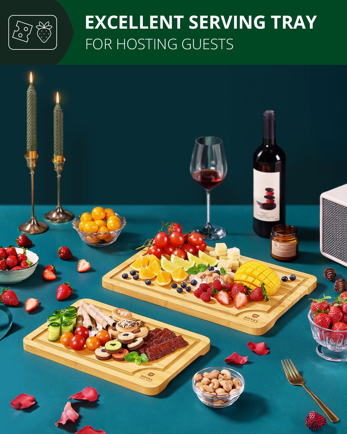 Cutting Board Set of 2, Bamboo - Image 3