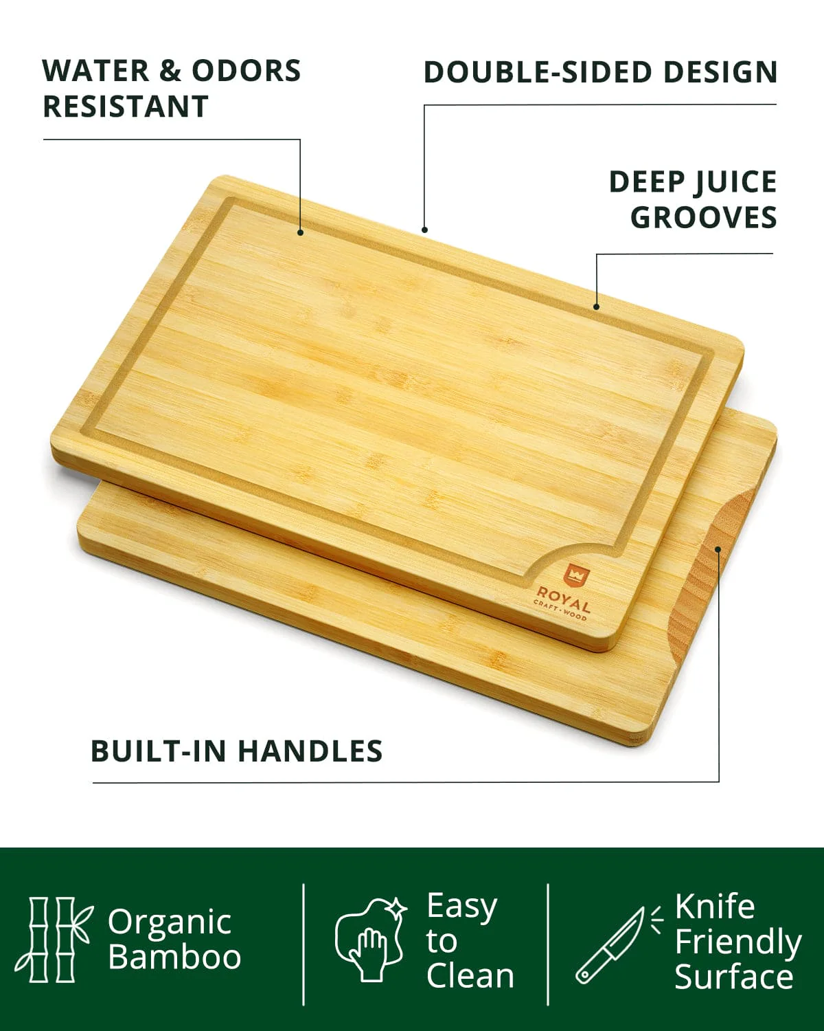 Cutting Board Set of 3, Bamboo - Image 3
