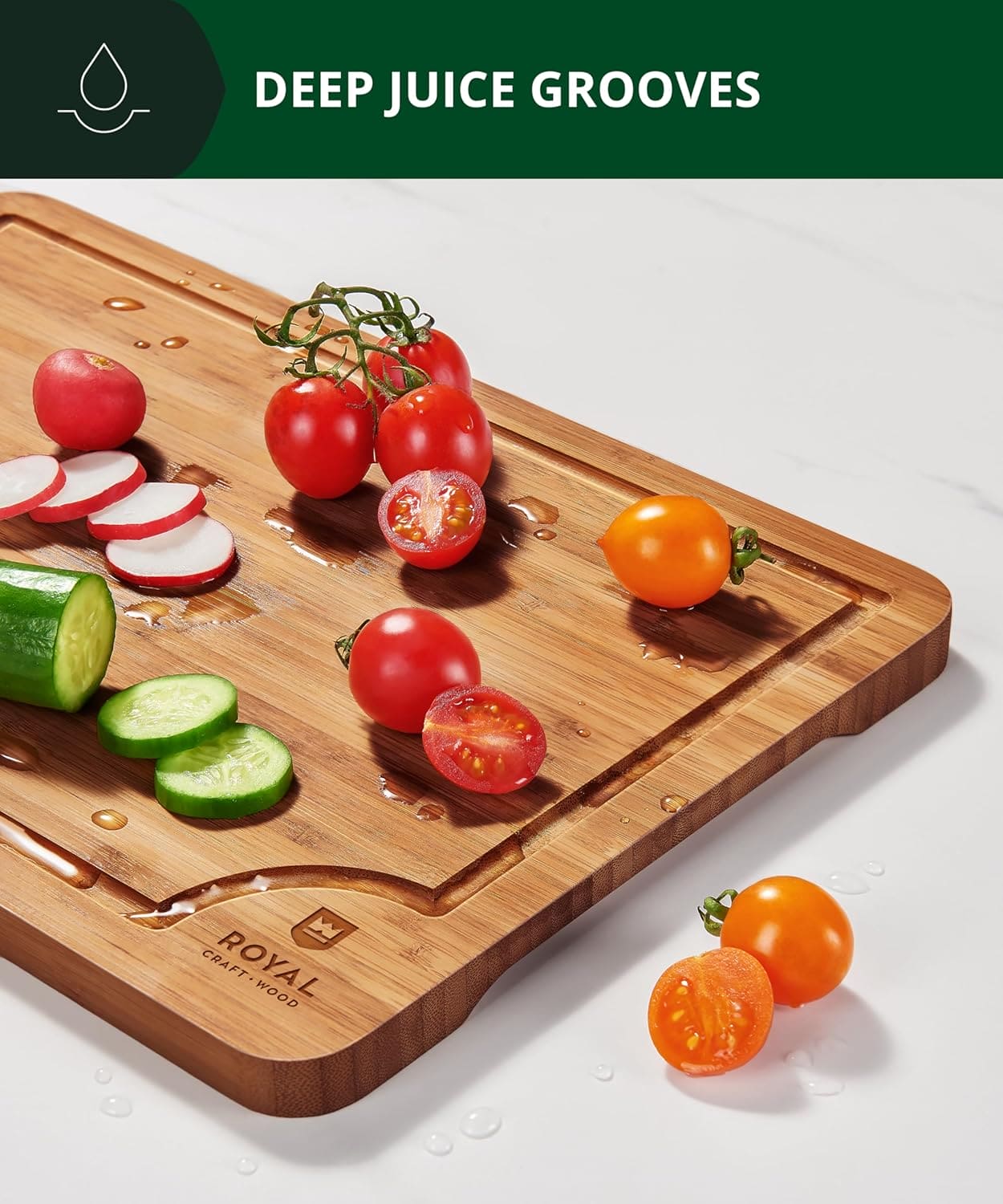 Cutting Board Set of 3, Bamboo, Brown - Image 5