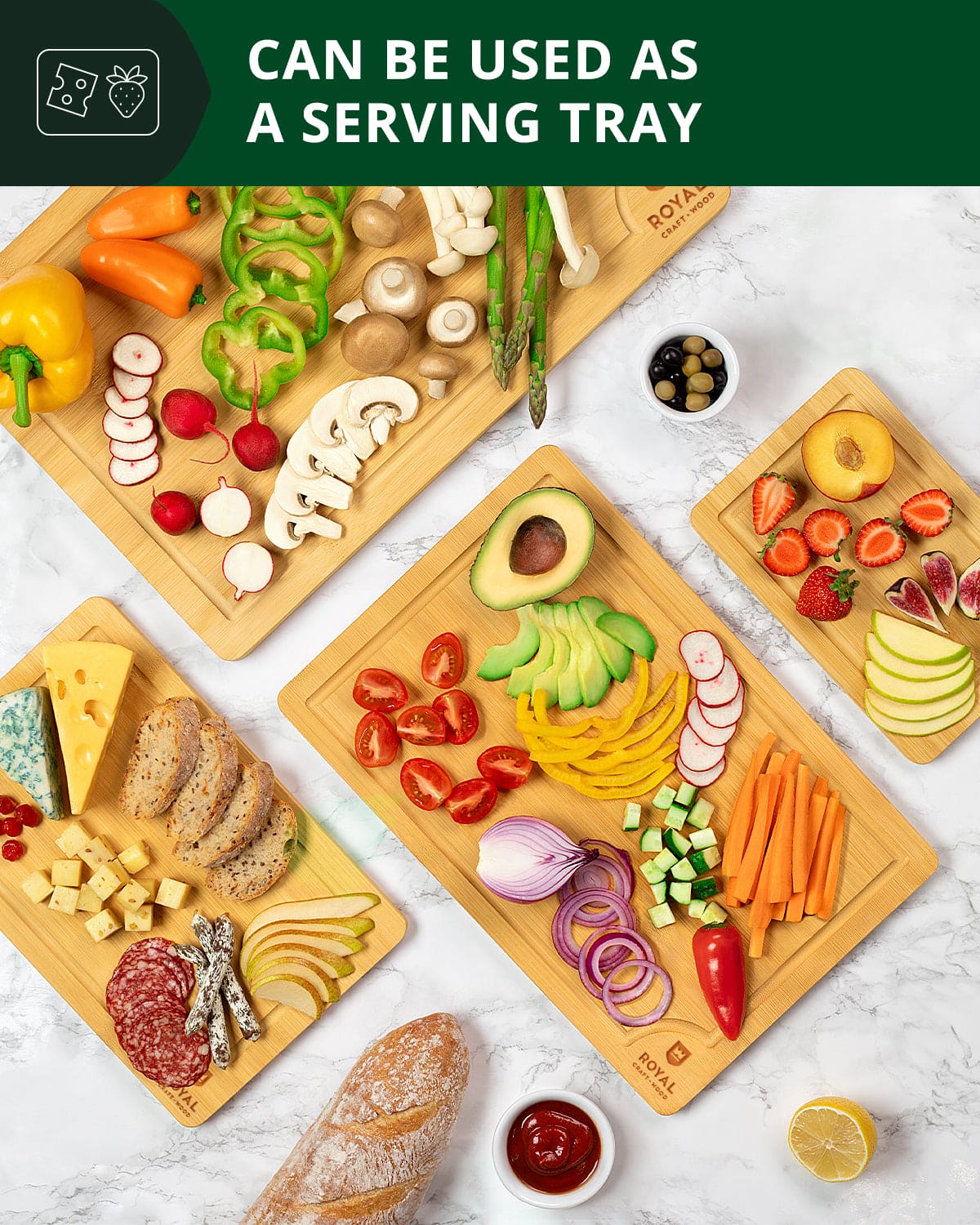 Cutting Board Set of 4, Bamboo - Image 2