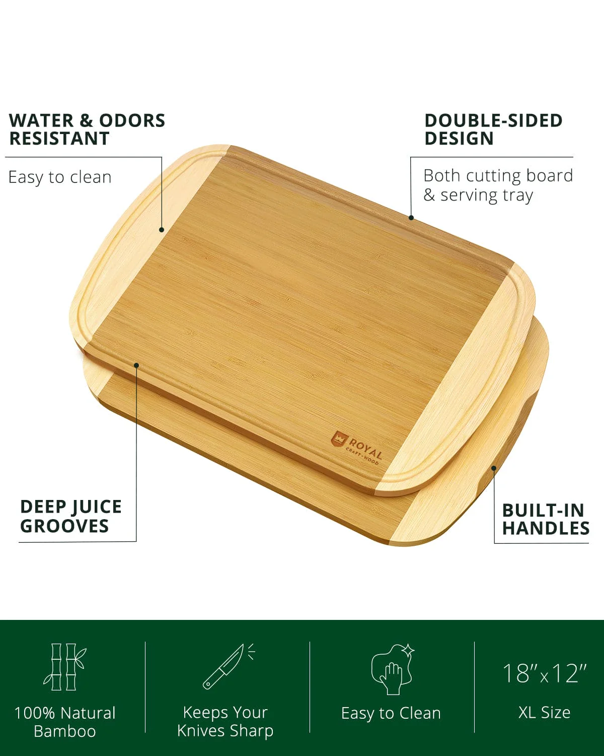 Cutting Board Two-tone XL, 18”x12” - Image 3