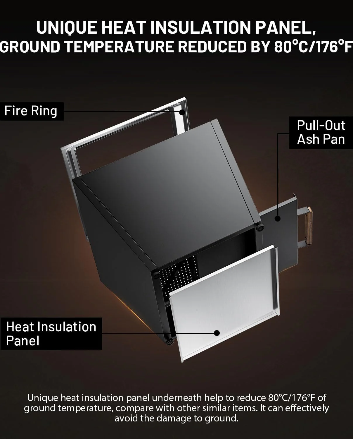 Cyberpit One Pro 25 Inch Smokeless Fire Pit Black - Image 4