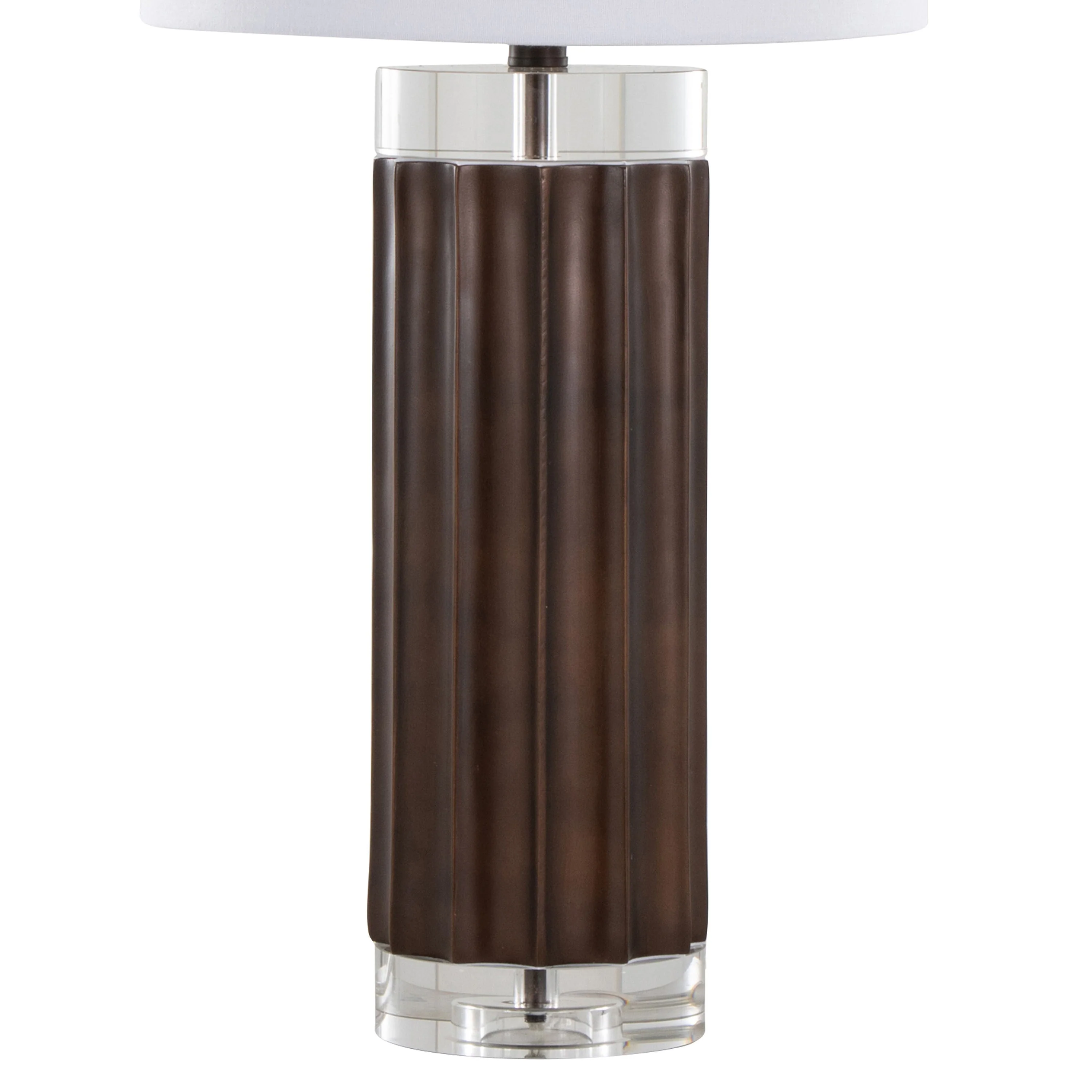 Cylinder Fluted Contemporary Polyresin Table Lamp Set of 2 - Image 4