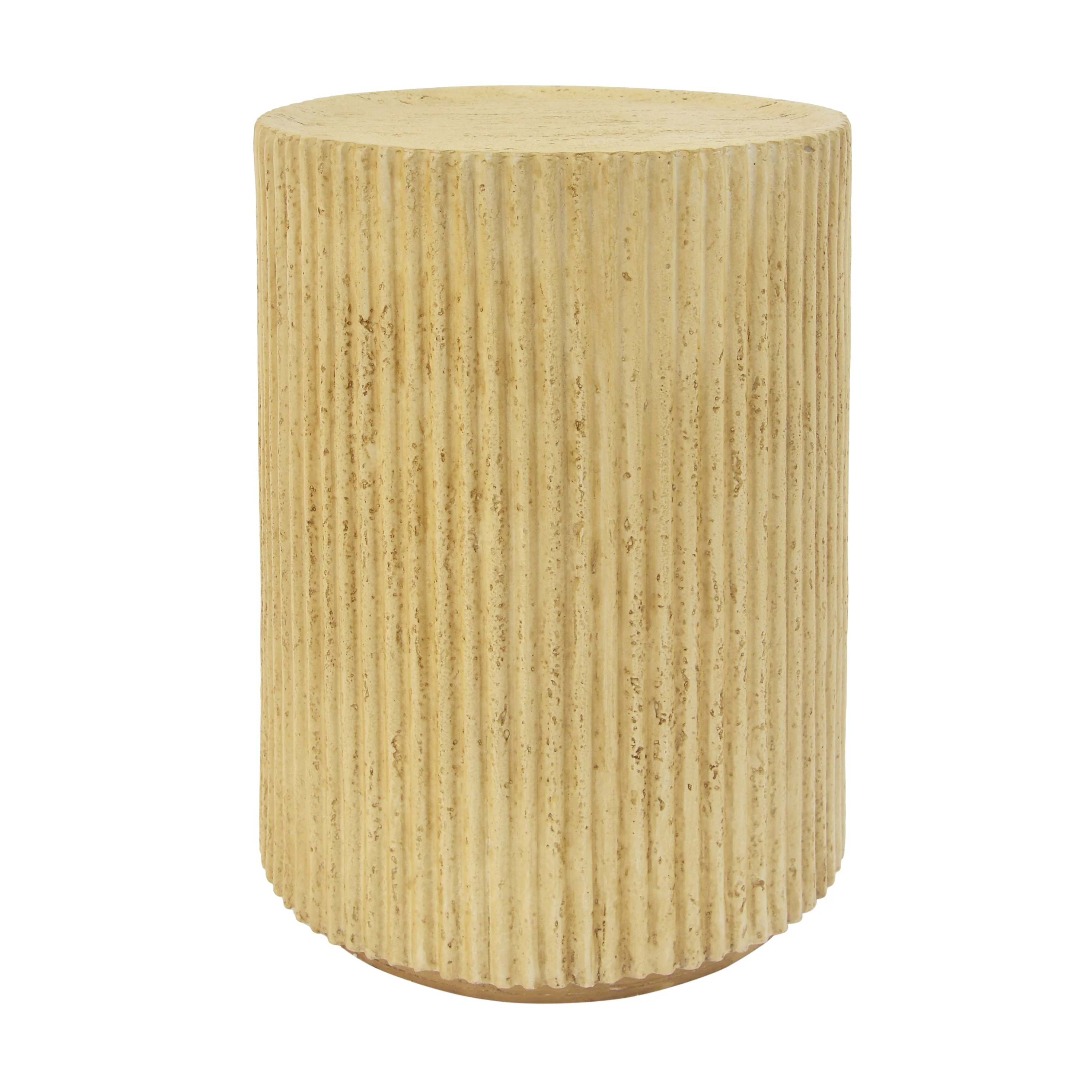 Cylindrical Outdoor Side Table Antique Brown MGO - Image 7